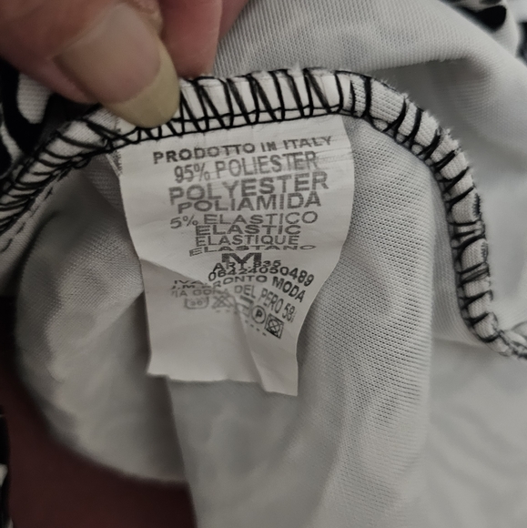 Pronto Moda J & M black and white flocked mini dress, size Small. - Picture 10 of 11